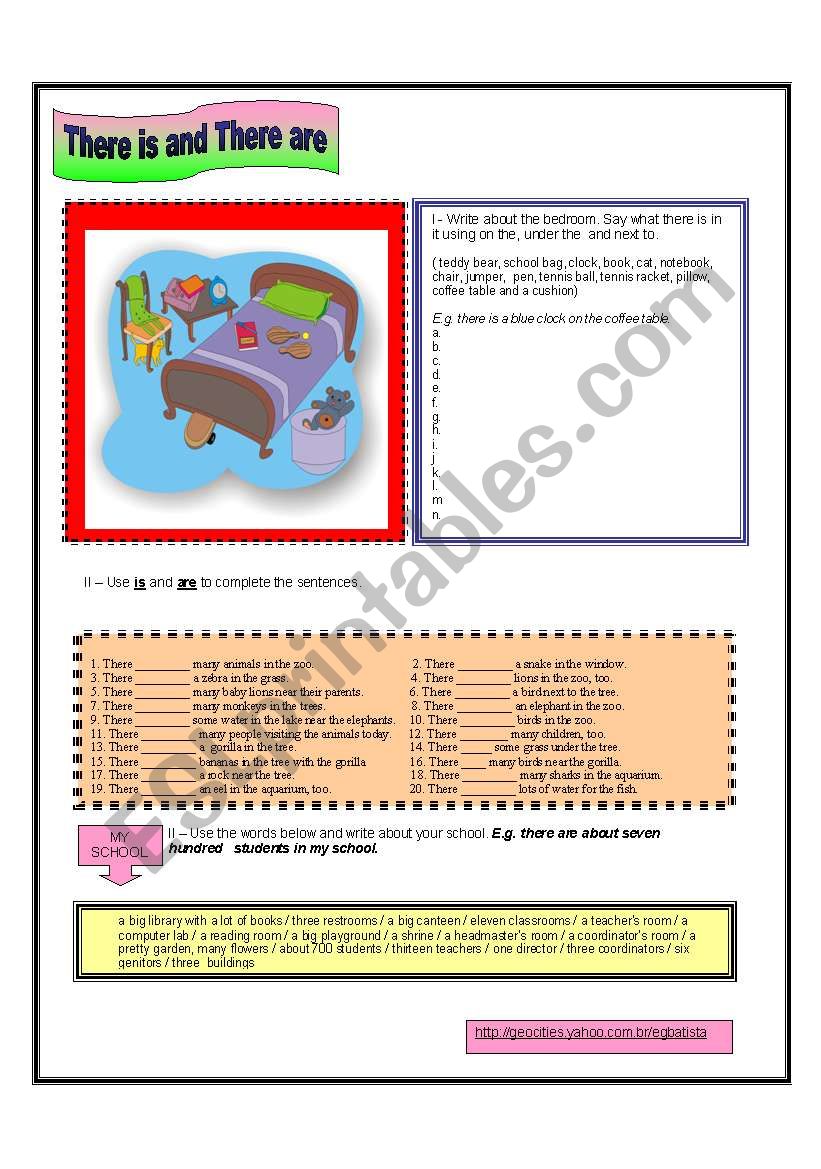 THERE IS AND THERE ARE worksheet