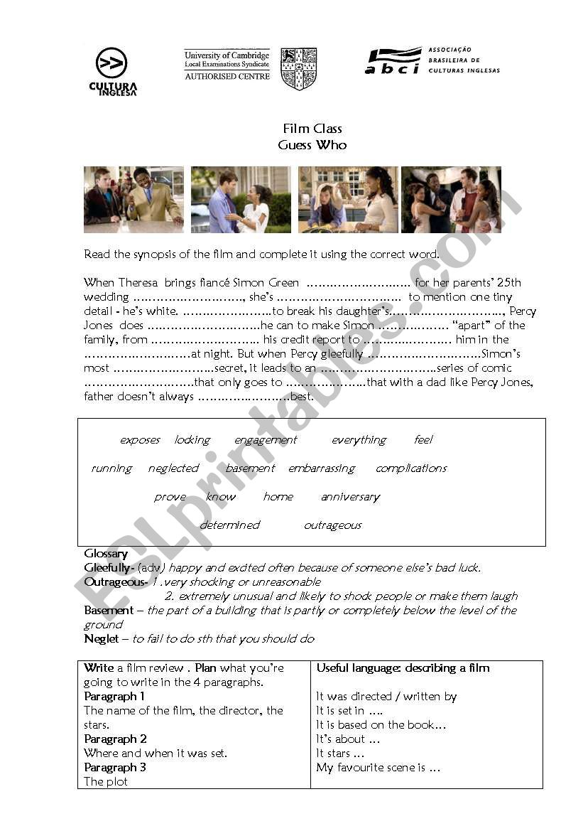guess who worksheet