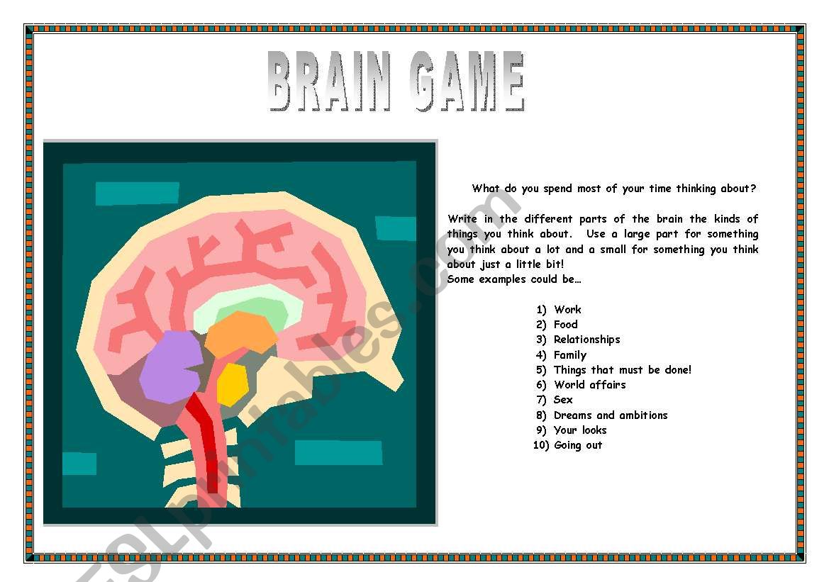 Brain Game worksheet