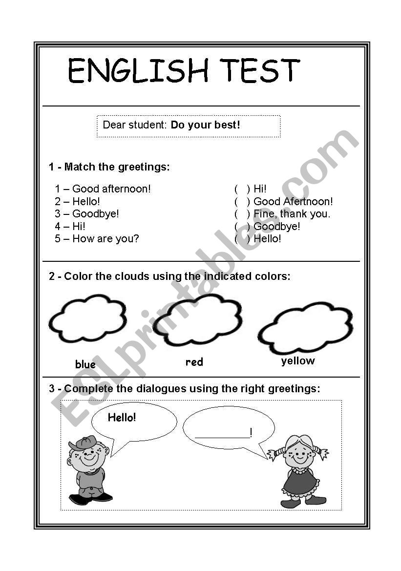 easy worksheet english