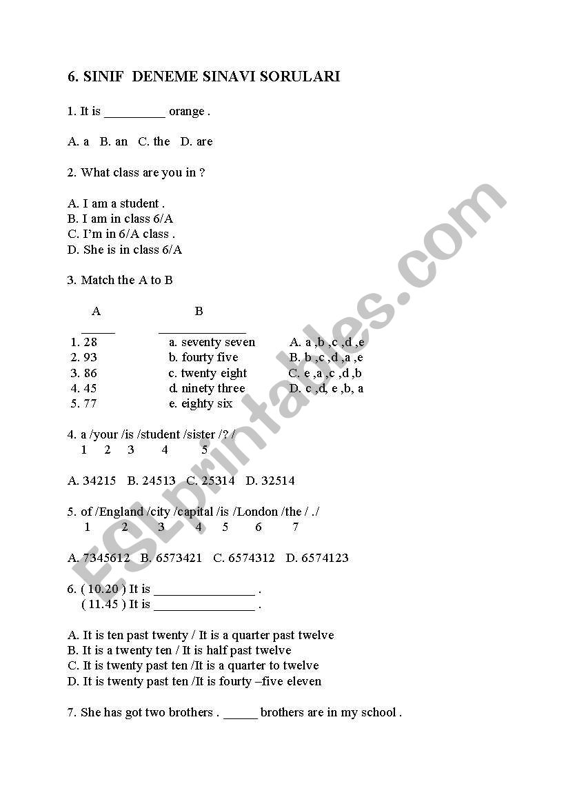 sbs deneme worksheet