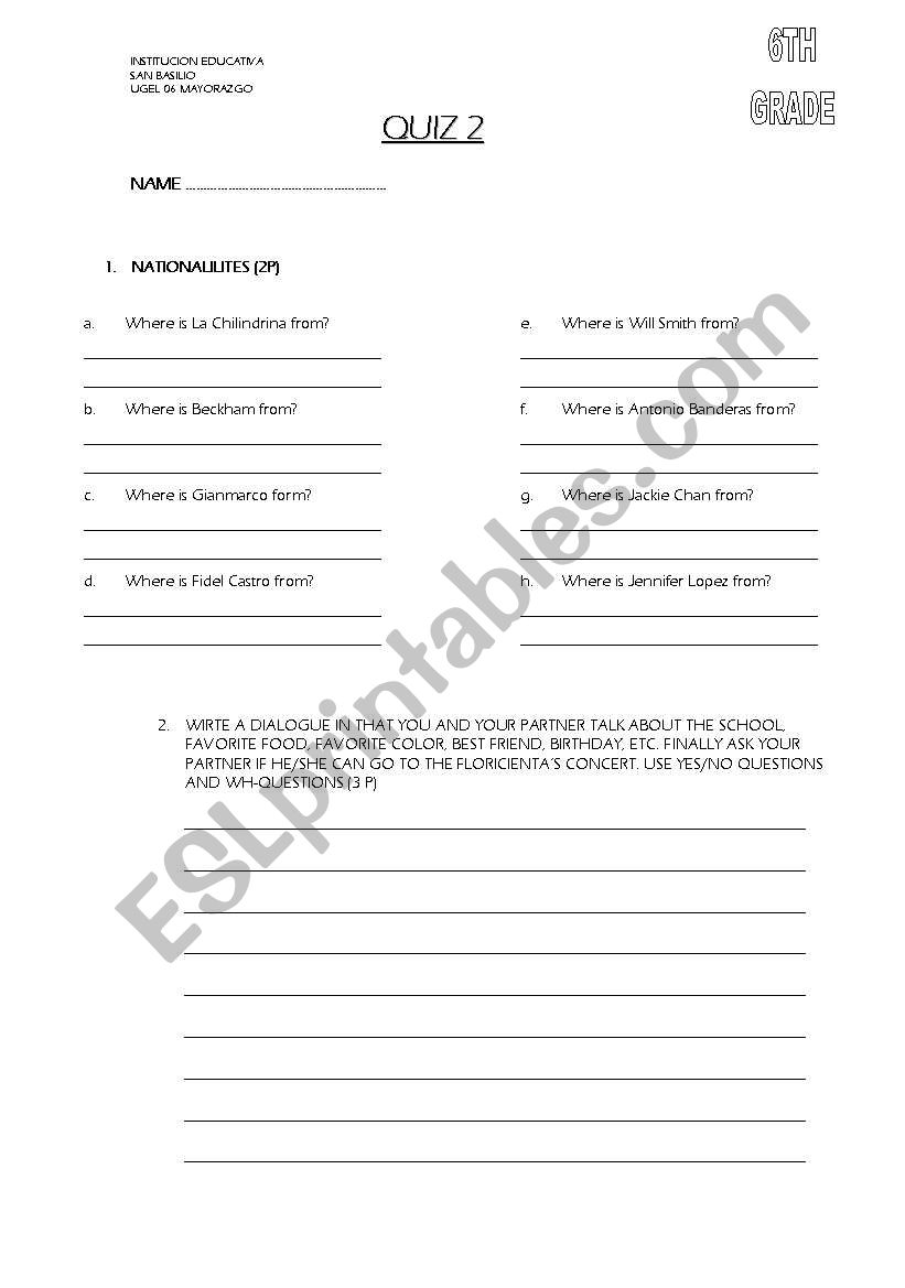 VERB TO BE worksheet