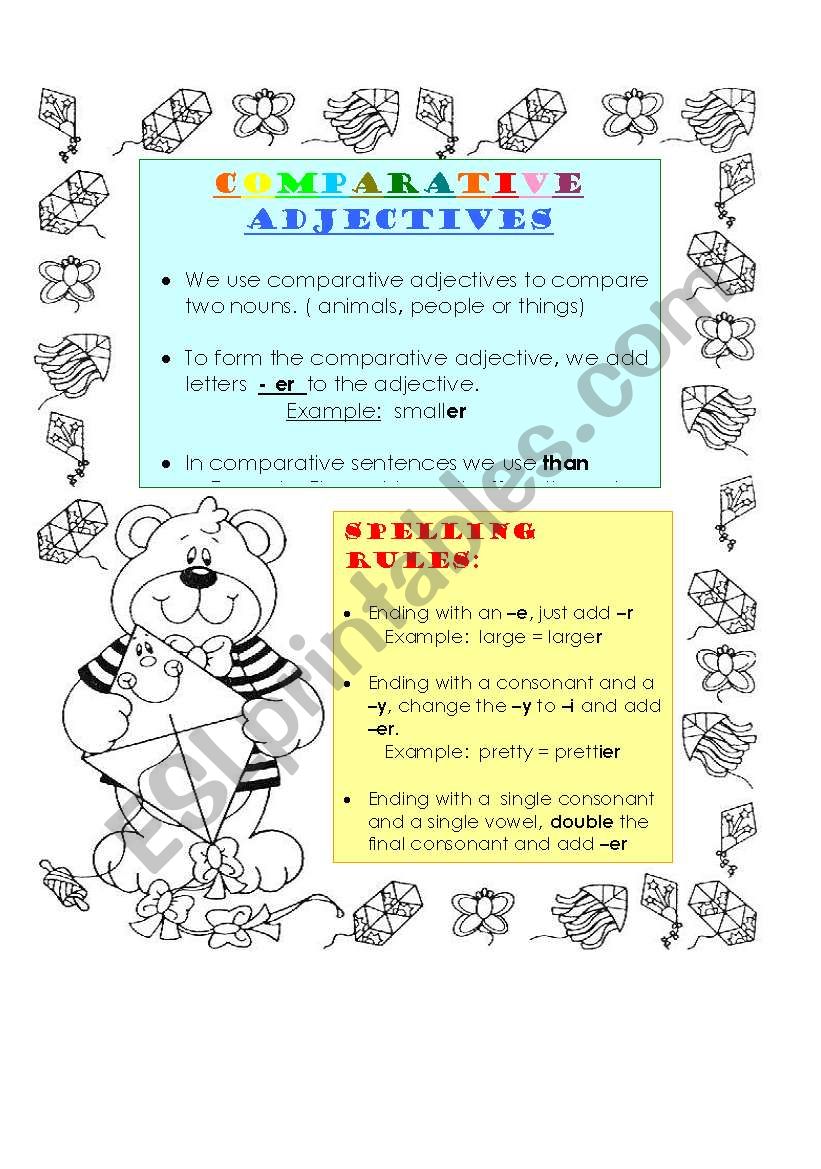 Comparative adjectives worksheet