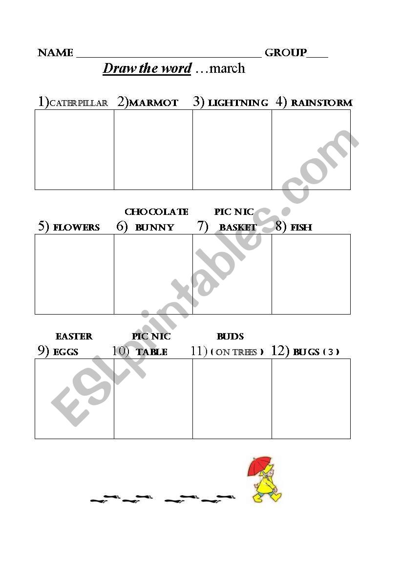 Draw the word - March worksheet