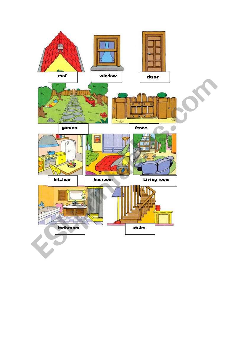 picture dictionary house  worksheet