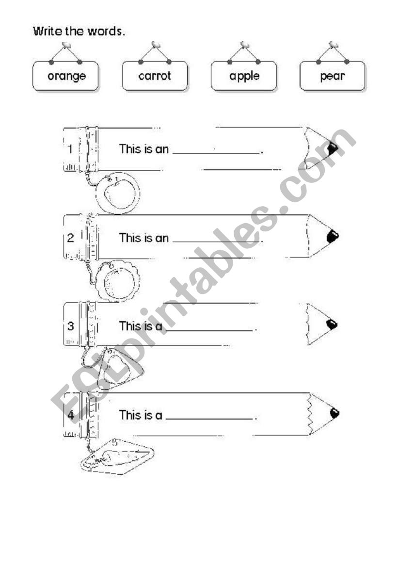 fruits worksheet