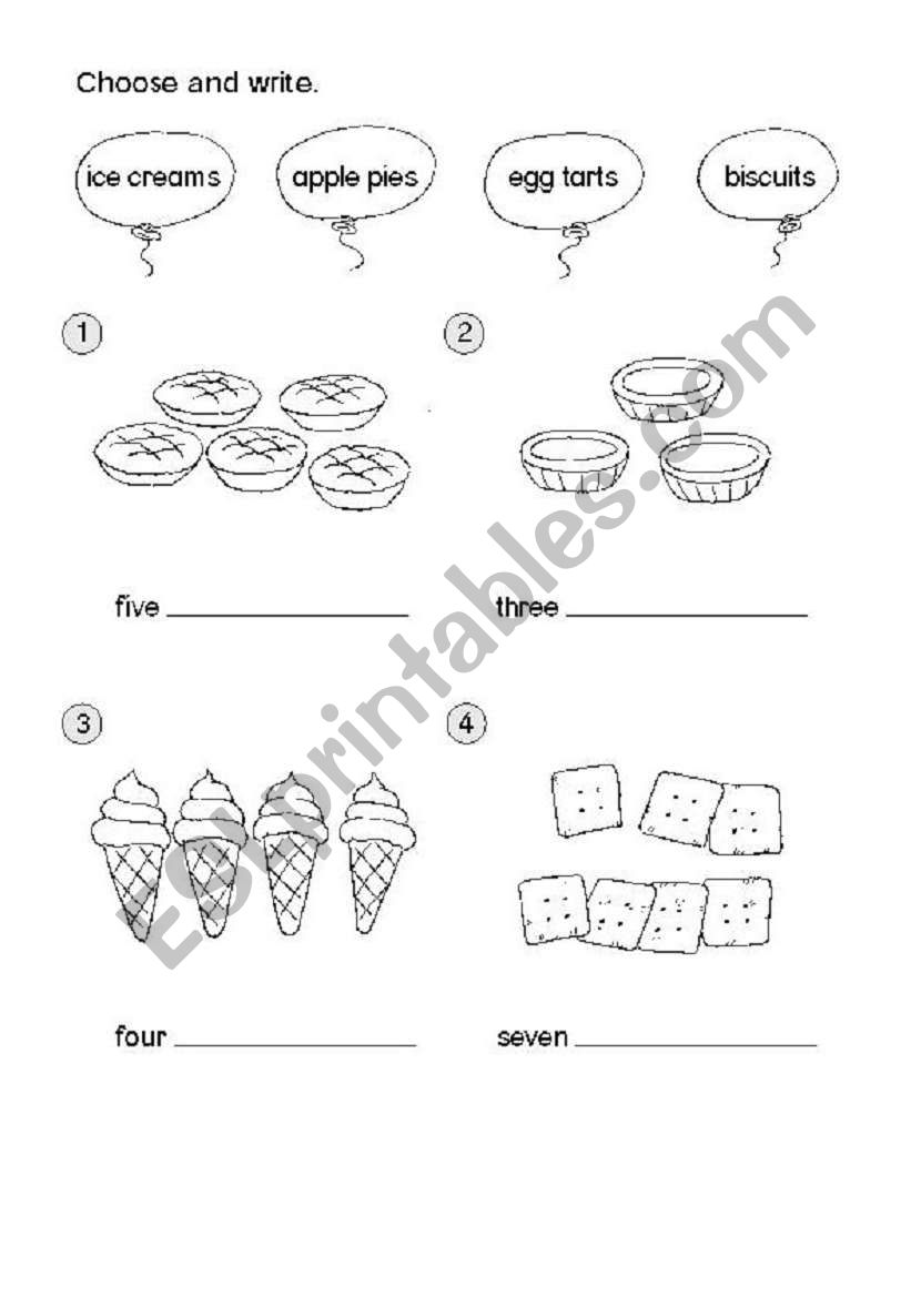 FOOD worksheet