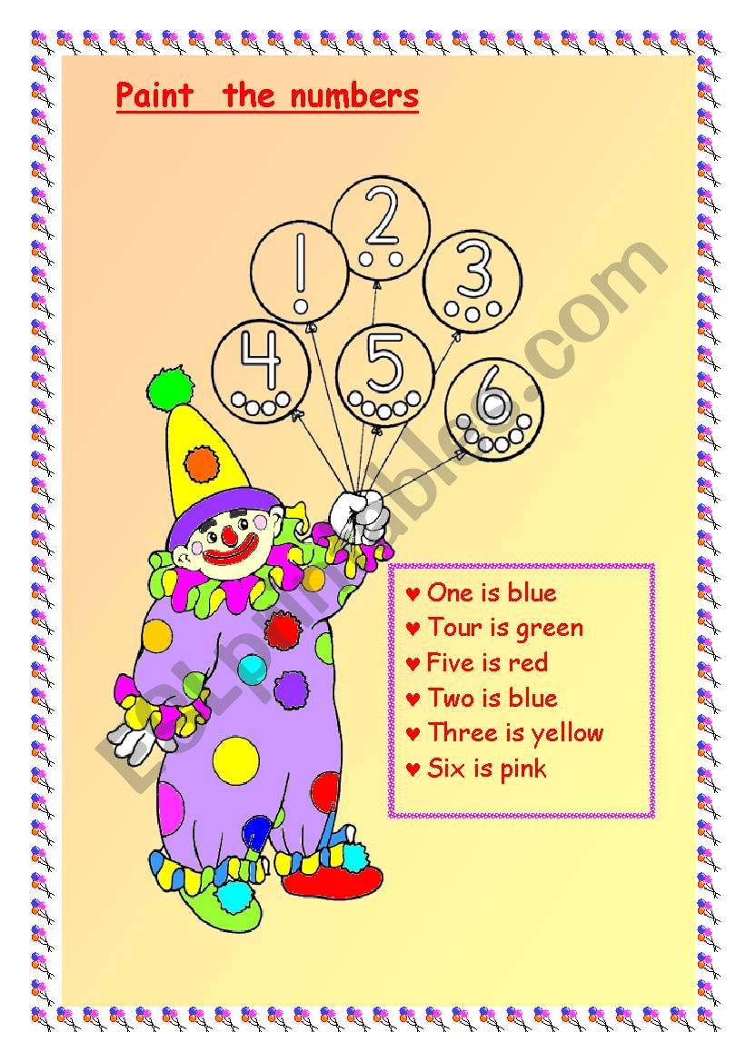 Colours worksheet