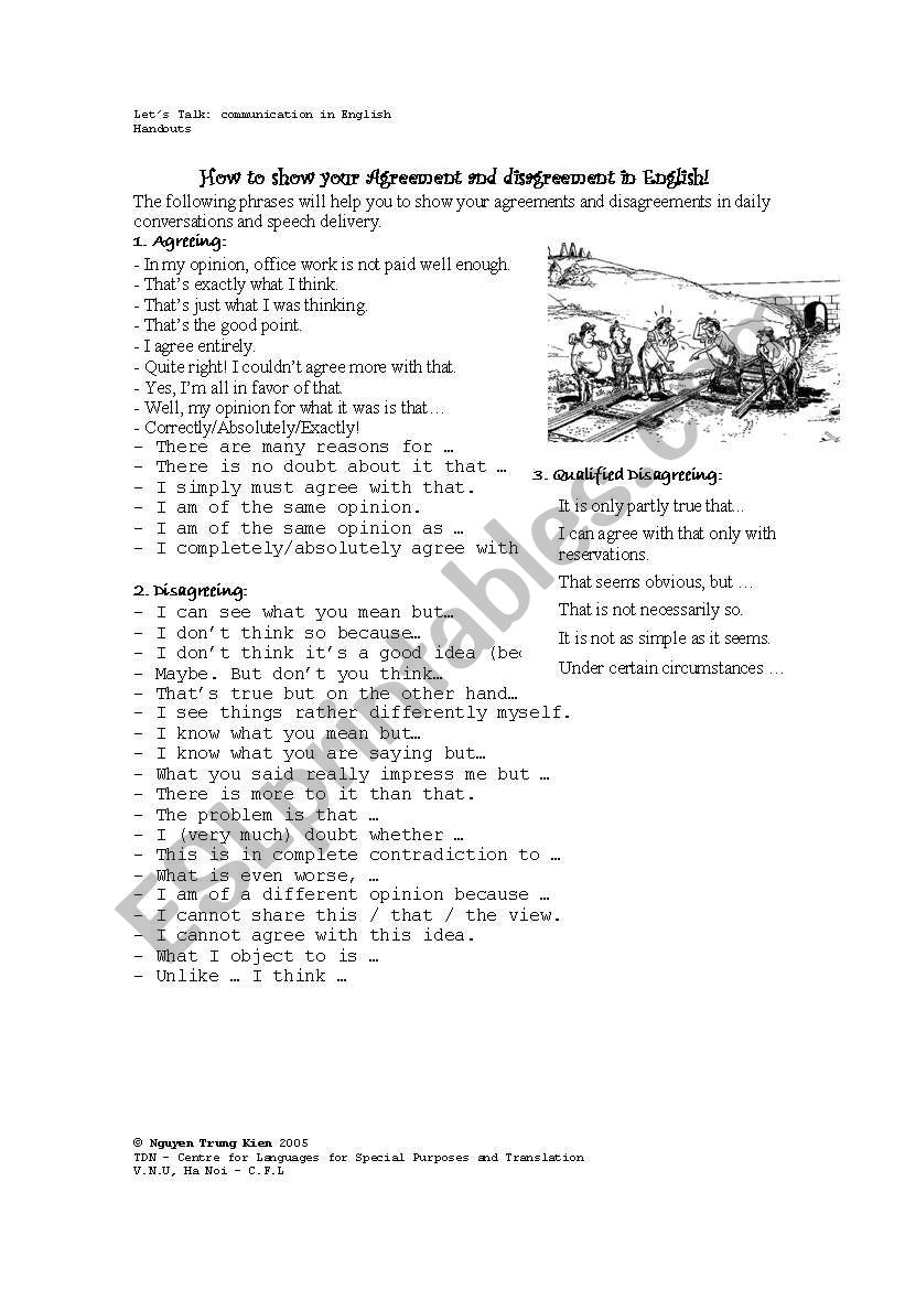 Showing you agreement and disagreement in English