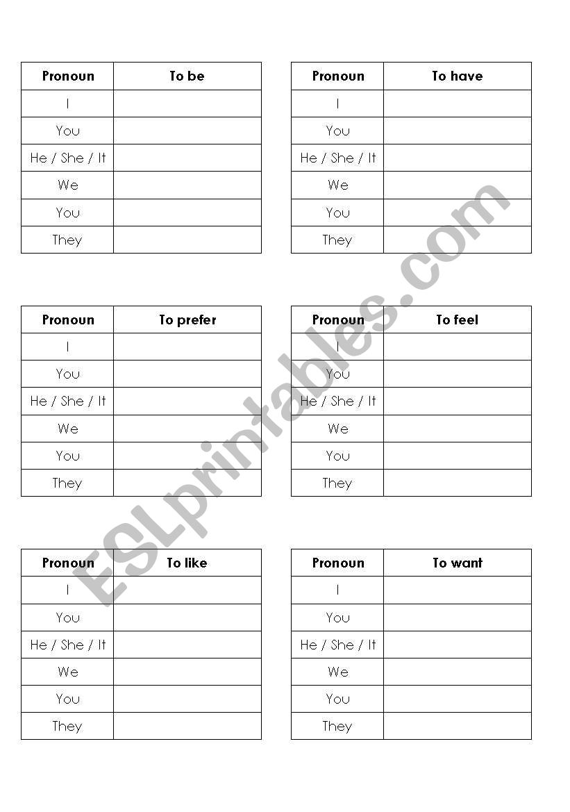 Verbs Worksheet worksheet