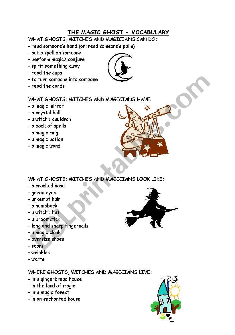 The Magic Ghost (WS 2) worksheet