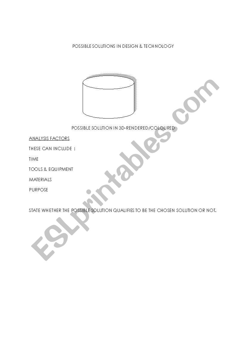 POSSIBLE SOLUTION IN DESIGNING