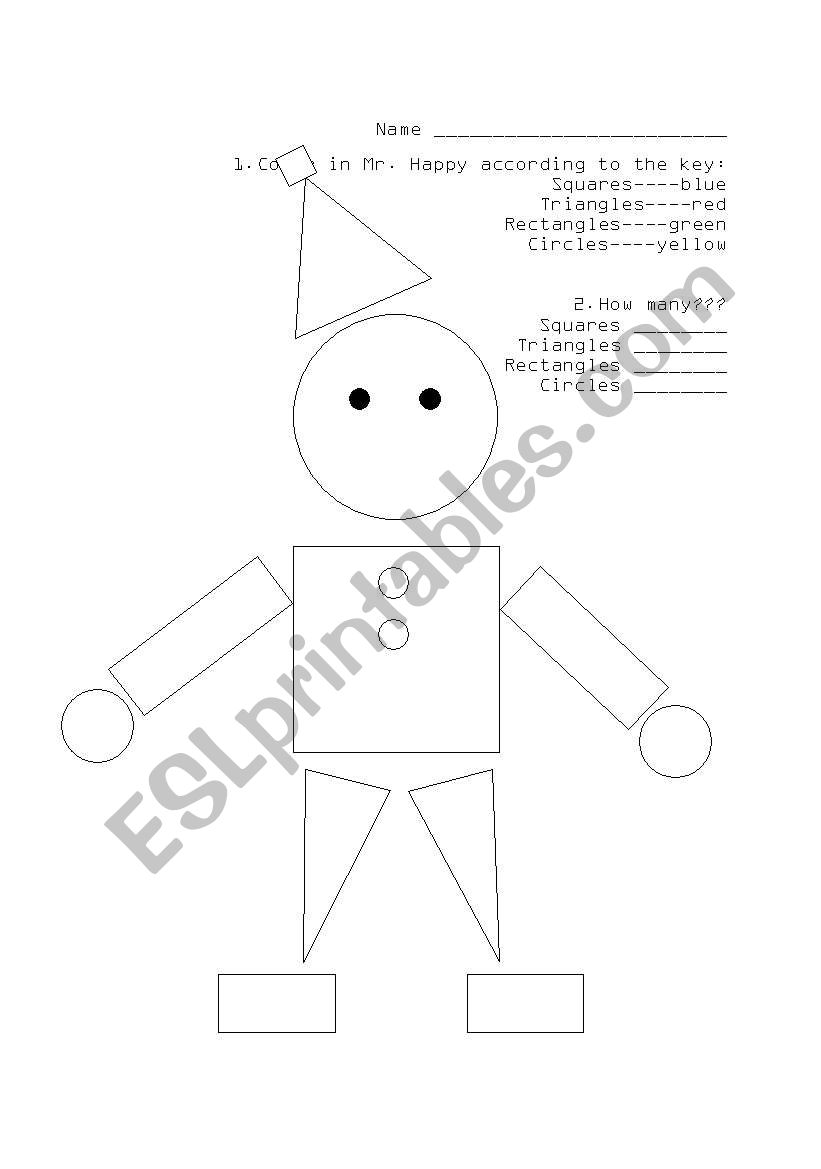 Mr. HappyÂ´s Basic Shapes worksheet