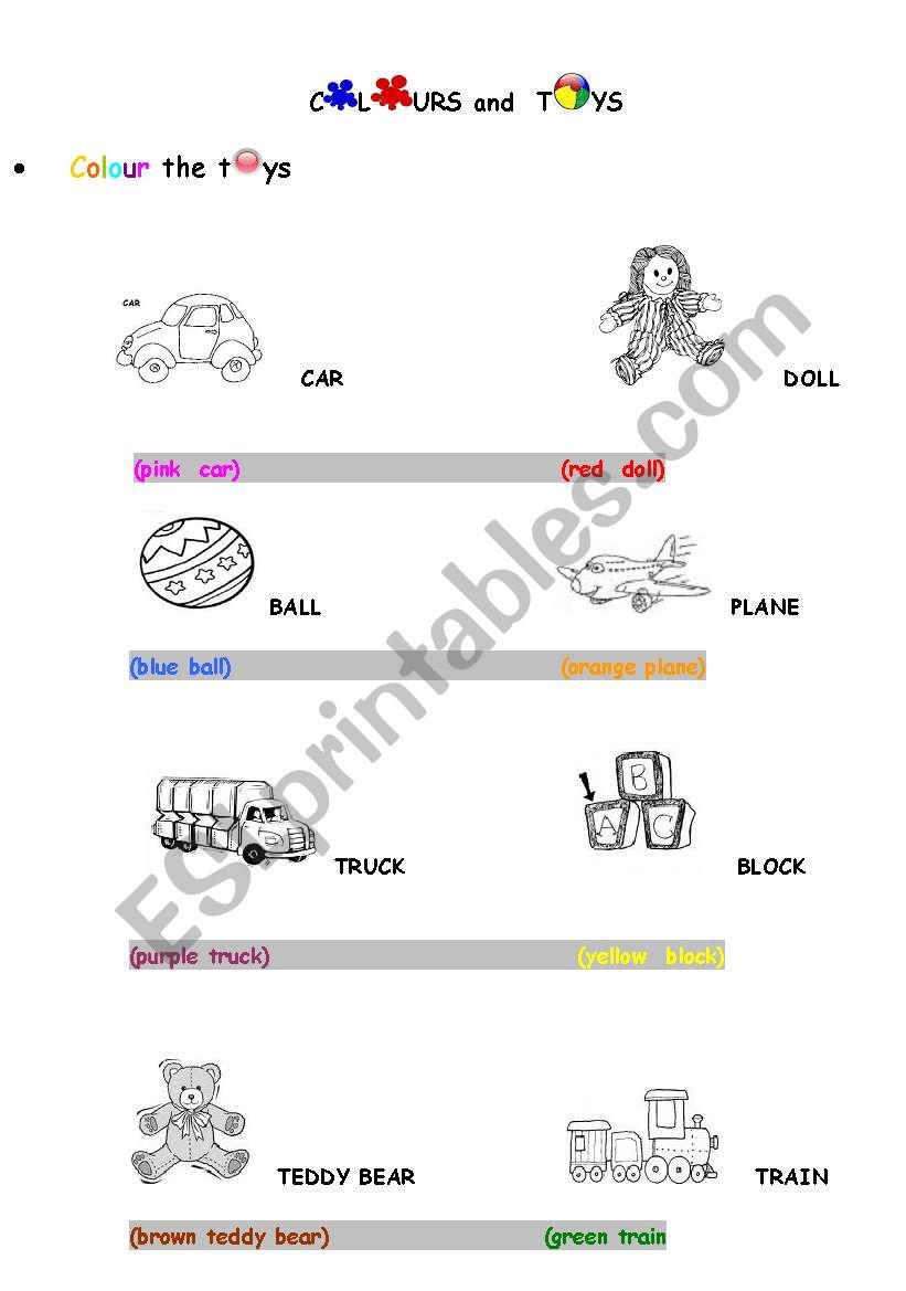 Toys worksheet