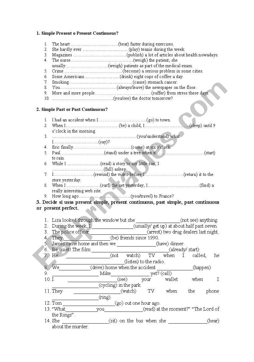 verb tenses, a complete revision