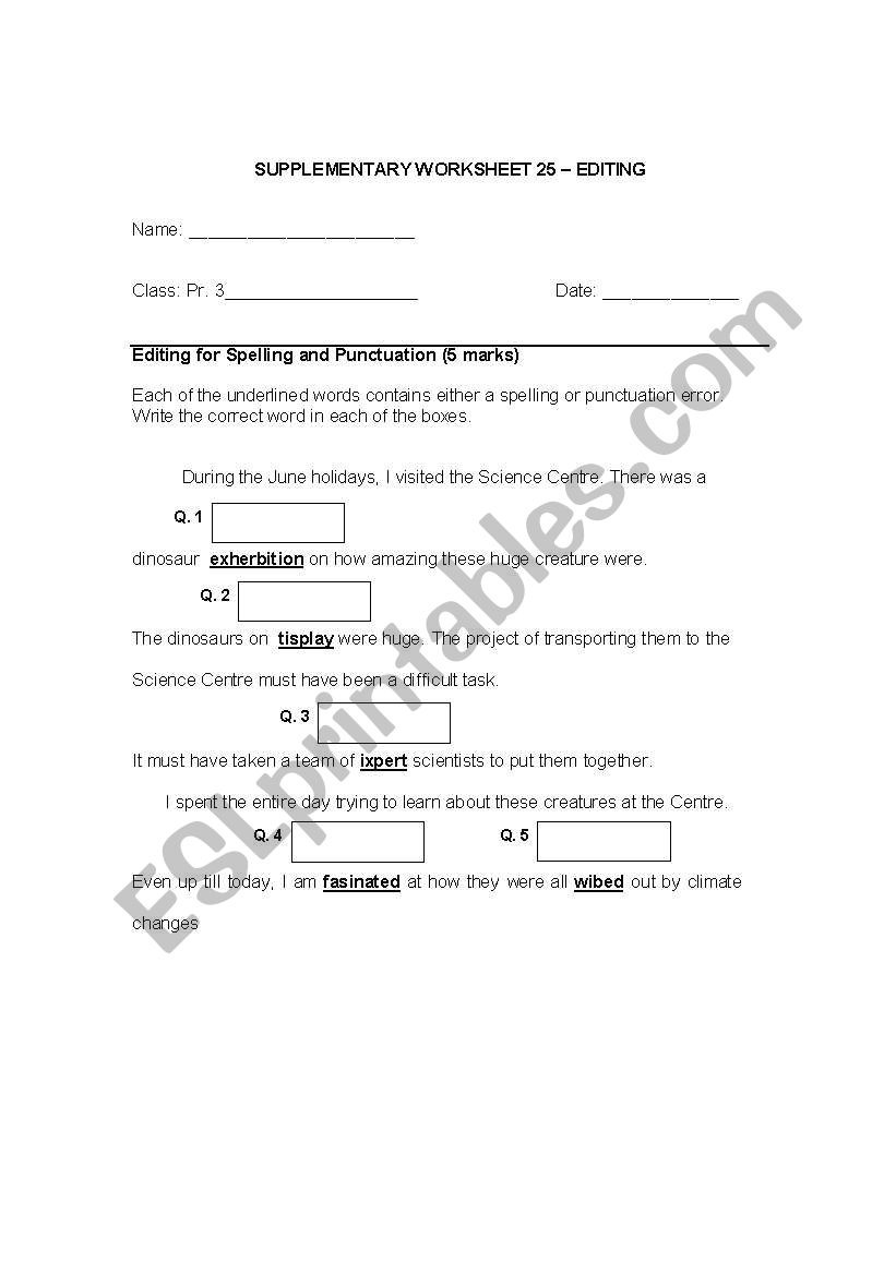 editing worksheet 1 worksheet