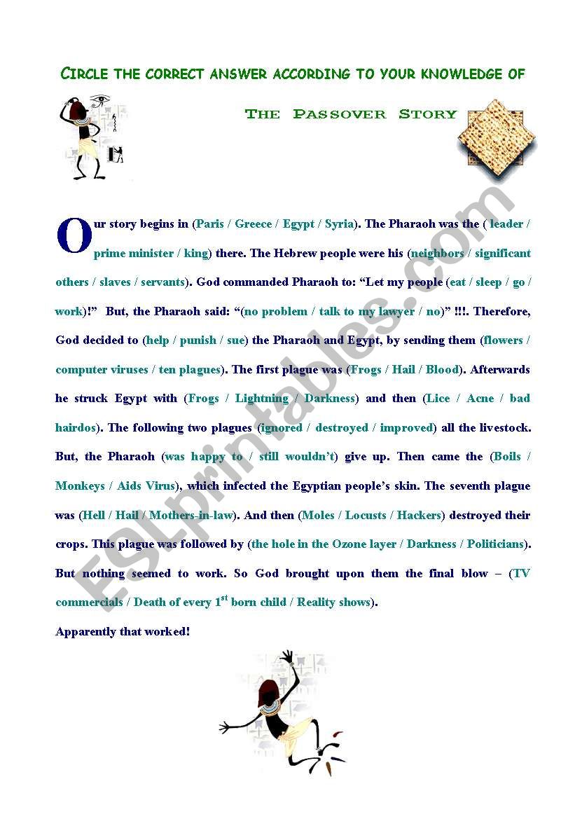 The Passover Story worksheet