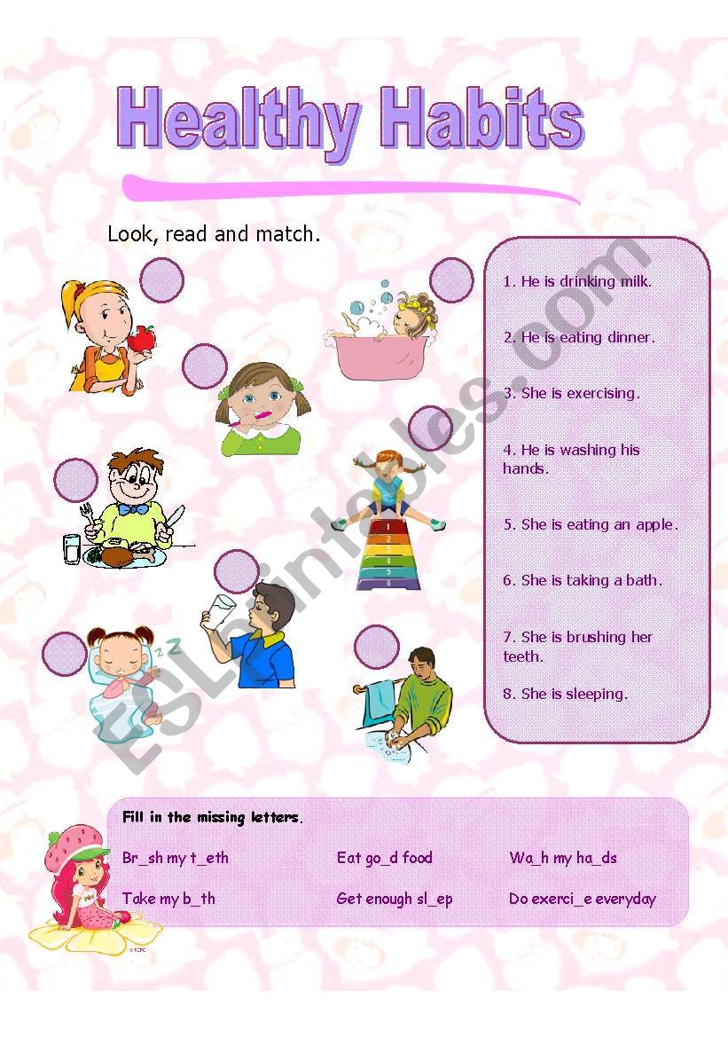 Healthy Habits worksheet