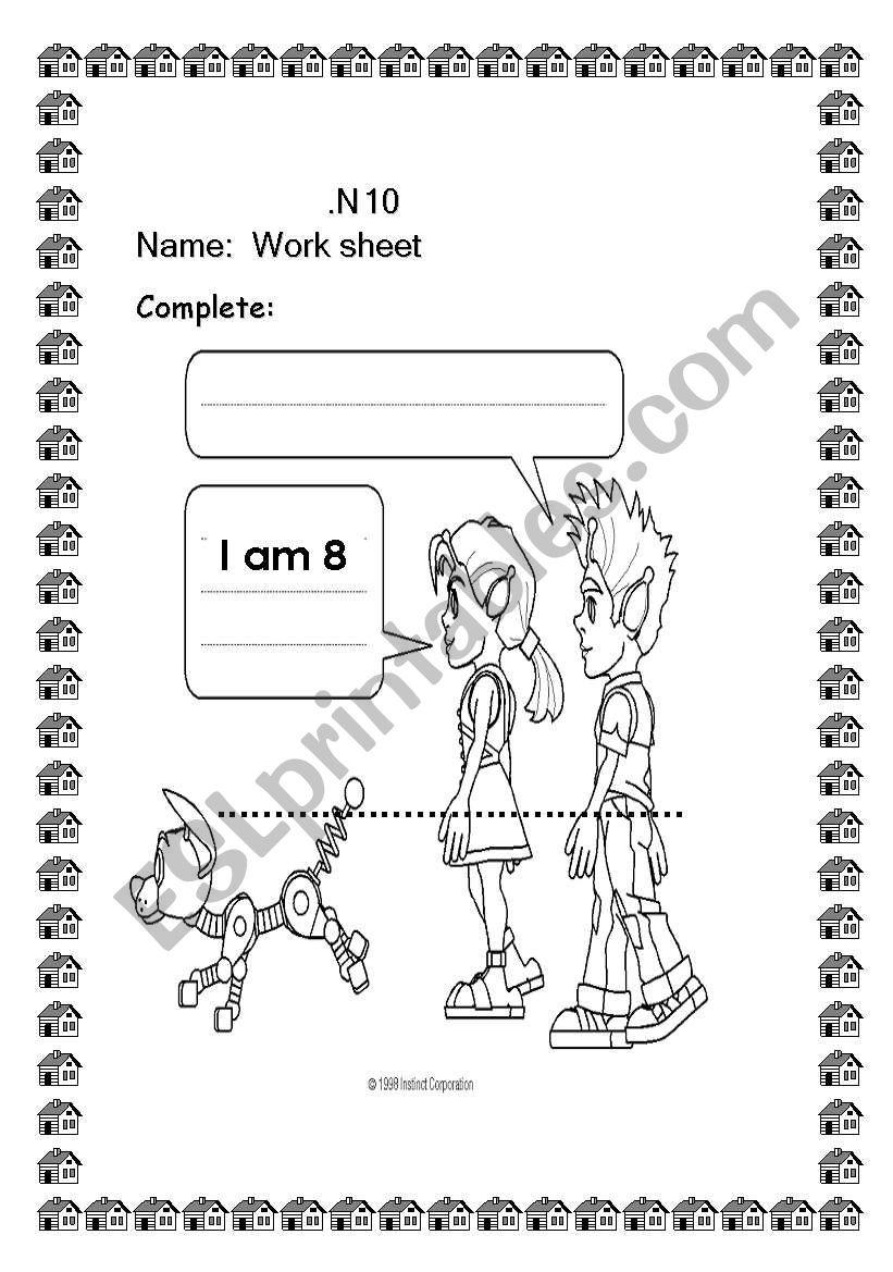 how old are you? worksheet