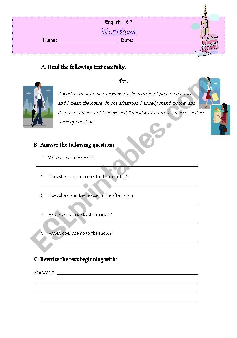 Diagnostic test worksheet