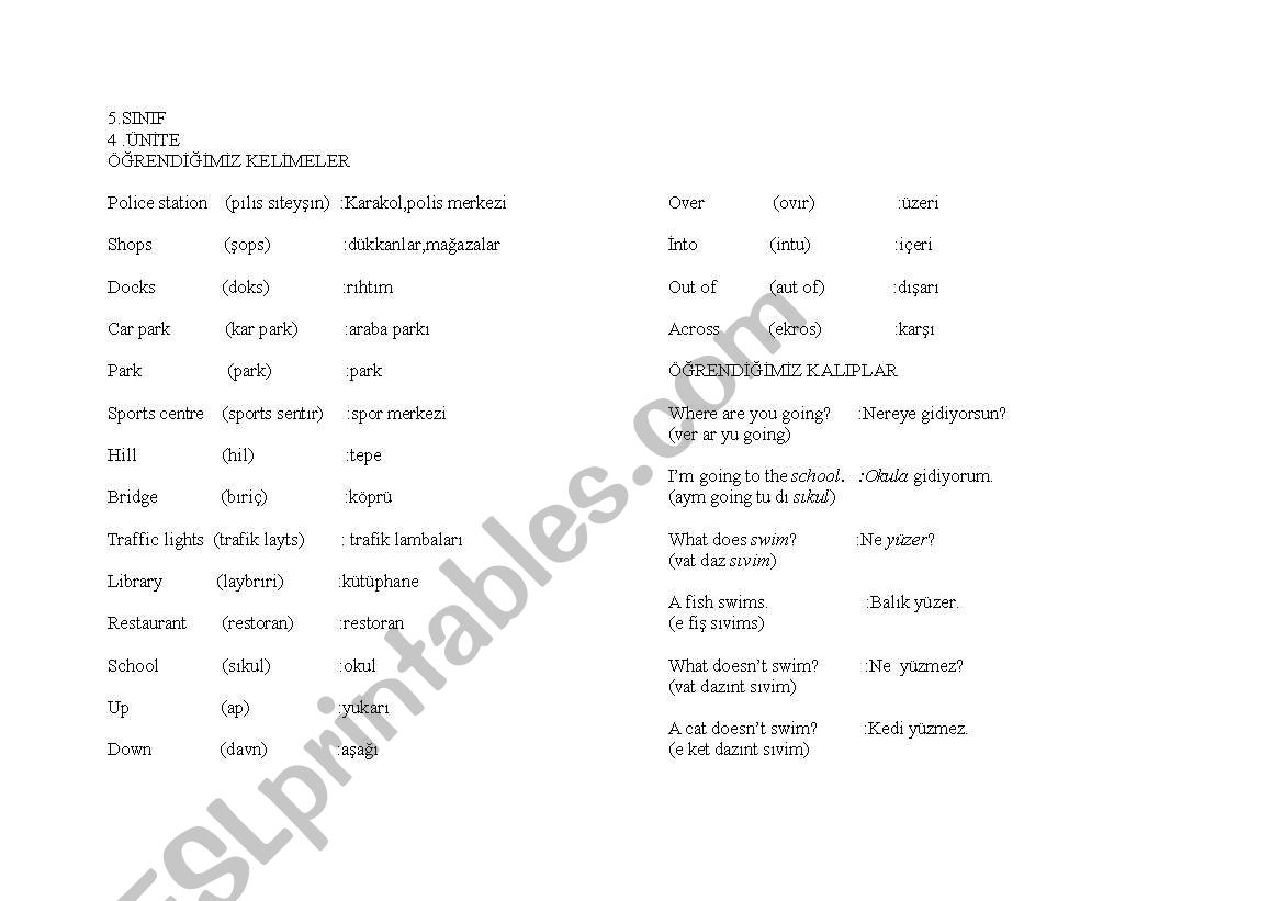 vocabulary worksheet