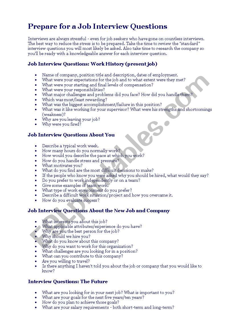 interview questions about homework