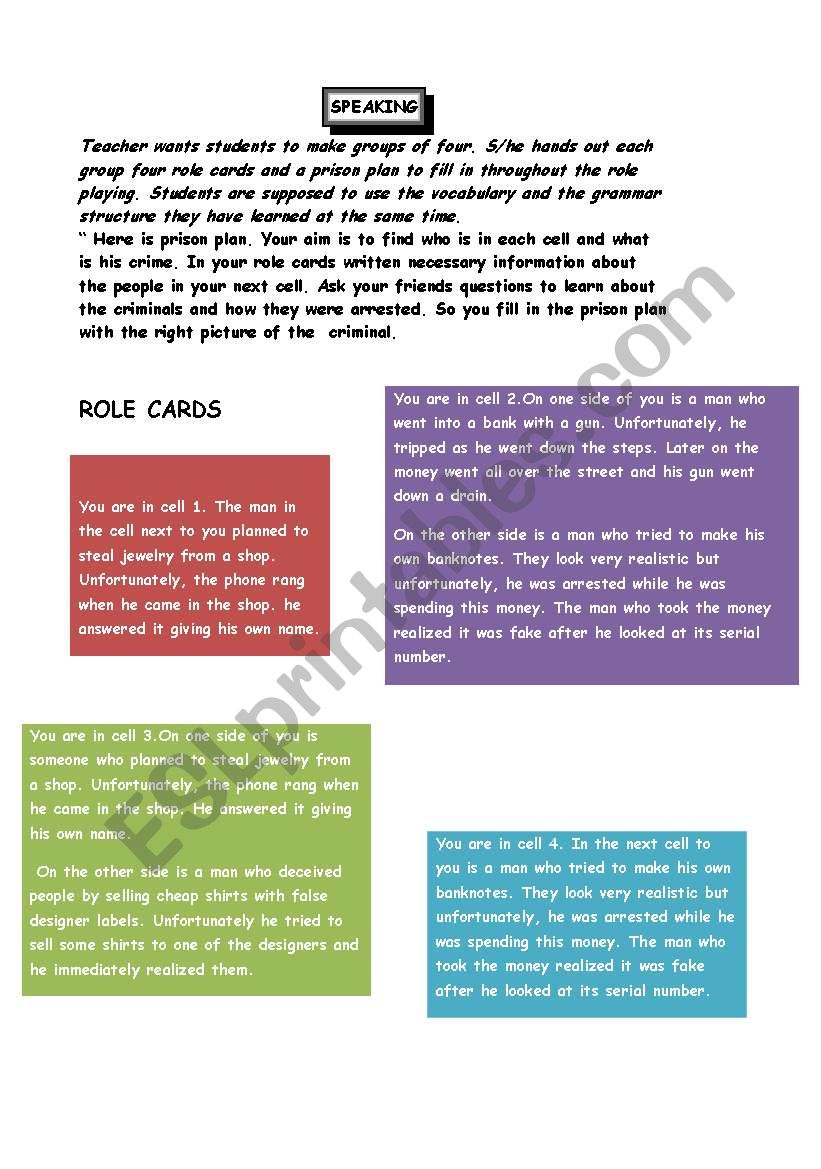 role play worksheet