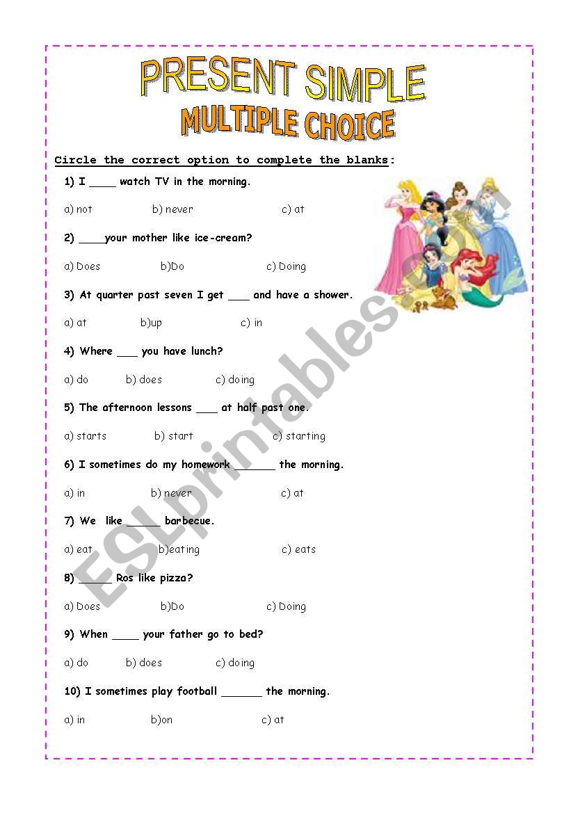 PRESENT SIMPLE worksheet