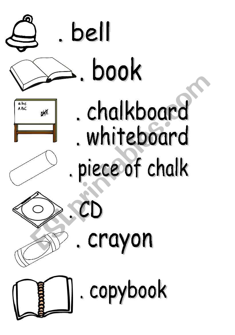 POSTER CLASSROOM OBJECTS worksheet