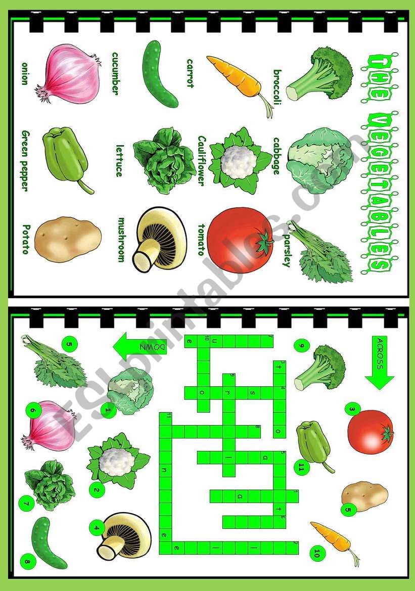 Vegetables worksheet