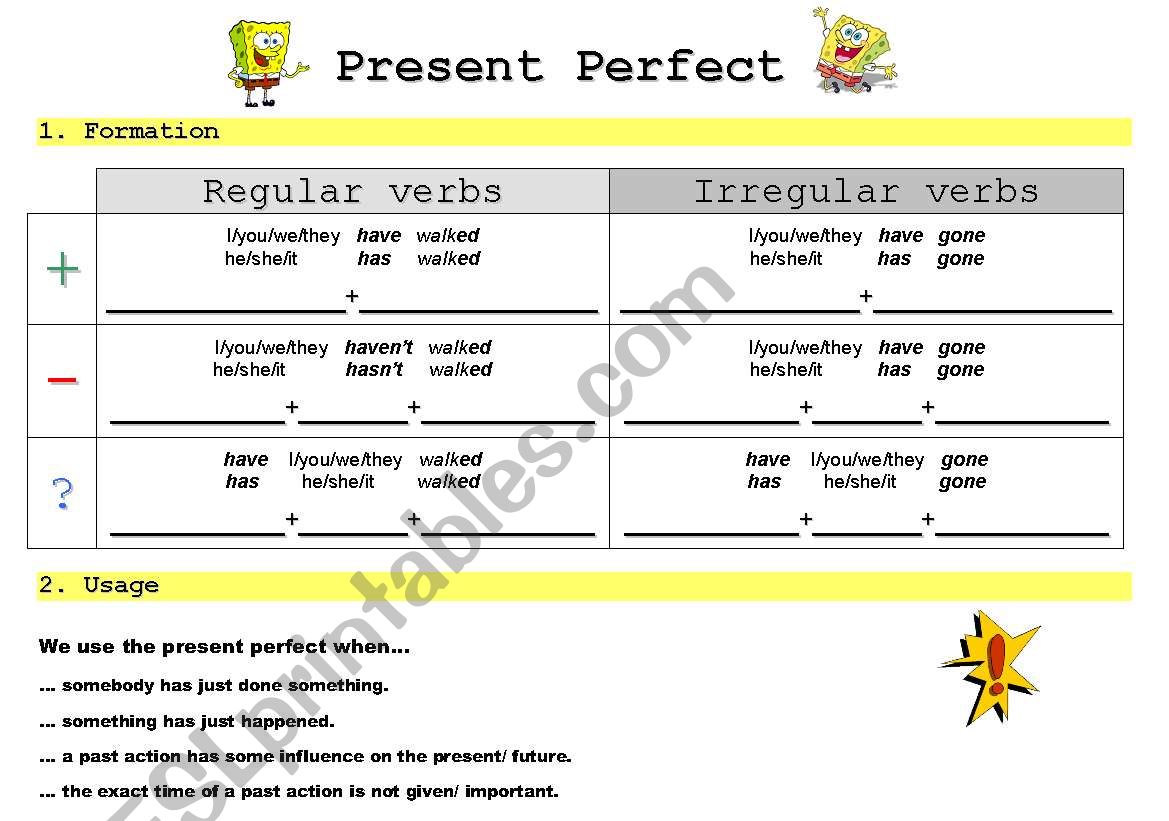 Introducing the present perfect