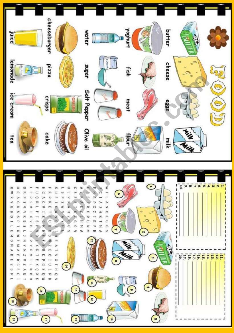 Food worksheet