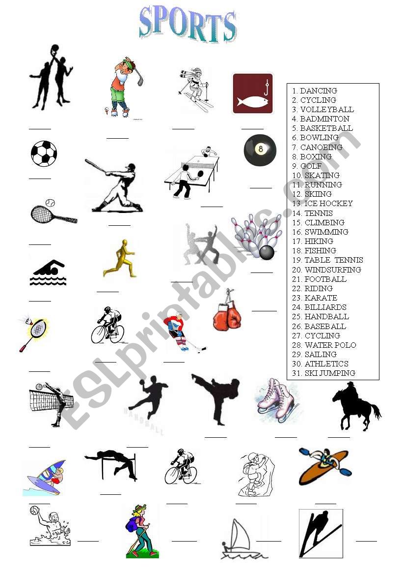 SPORTS worksheet