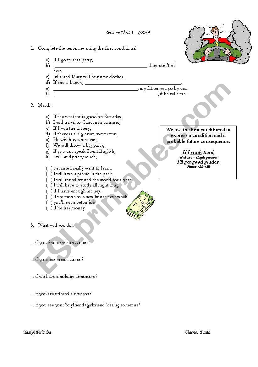 Review Future - will, going to and first conditional