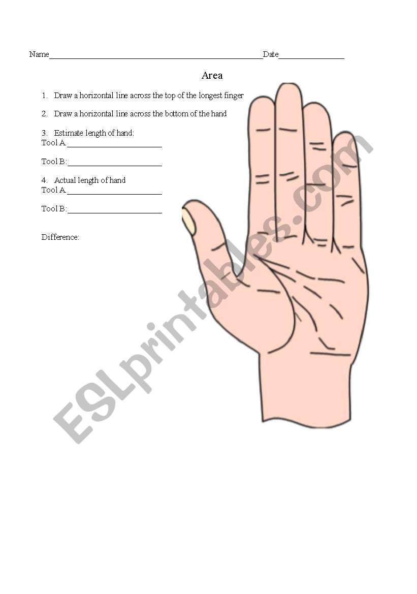 Area worksheet