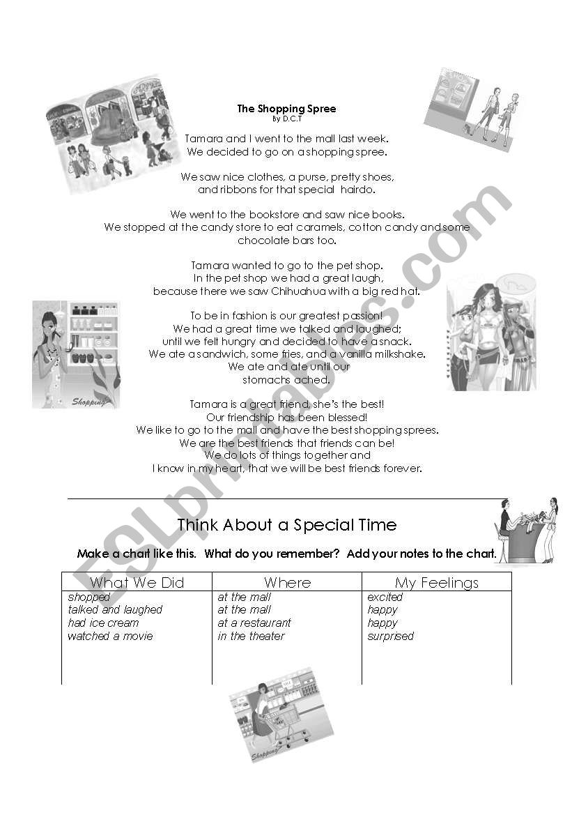 A day at the Mall worksheet