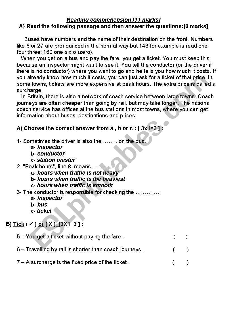reading comprehension 2 texts worksheet