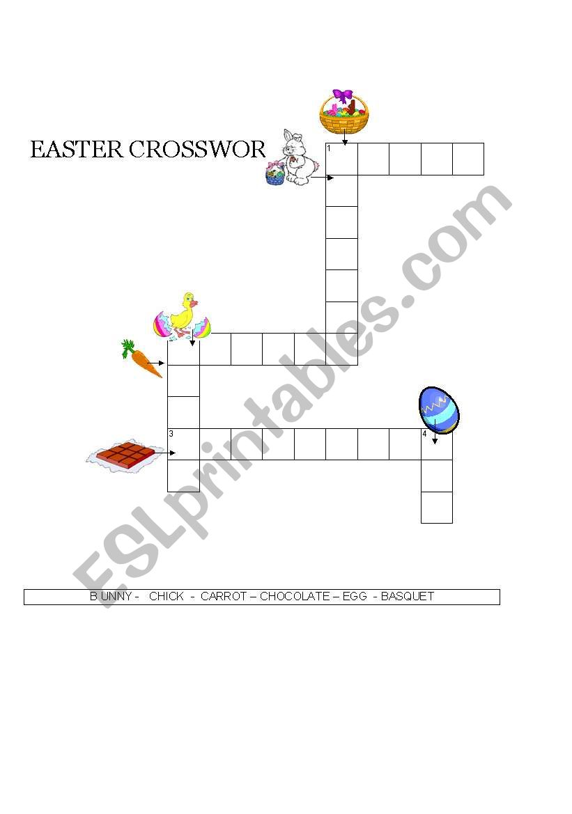 EASTER CROSSWORD worksheet