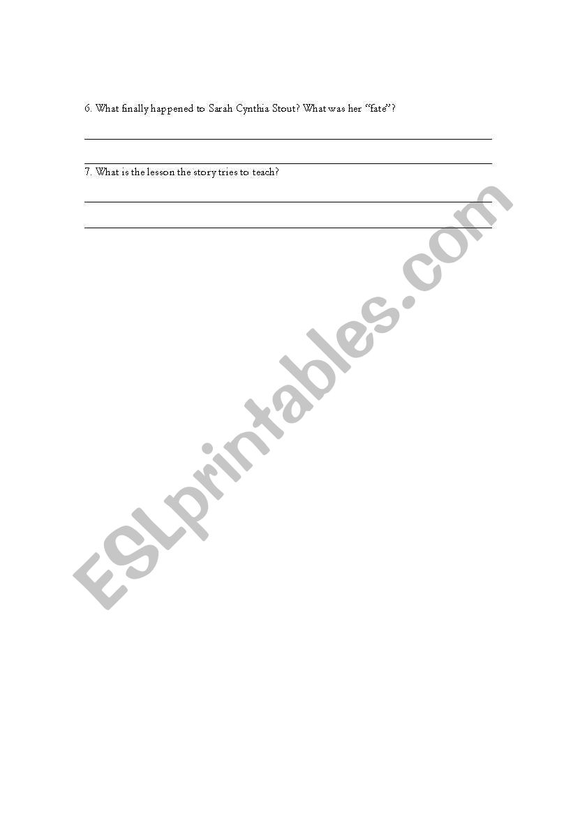 English worksheets: Sarah Cynthia Sylvia Stout picture regarding Sarah Cynthia Sylvia Stout Printable referred to as English worksheets: Sarah Cynthia Sylvia Stout