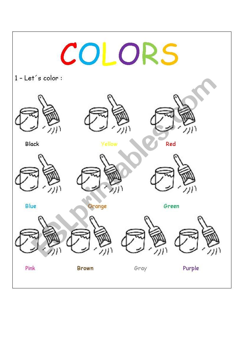 Colors worksheet