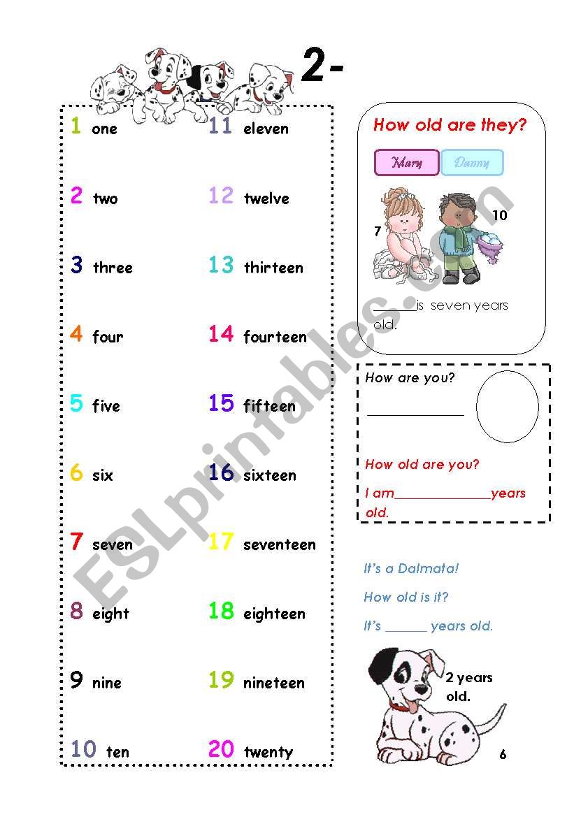 Numbers for children! worksheet
