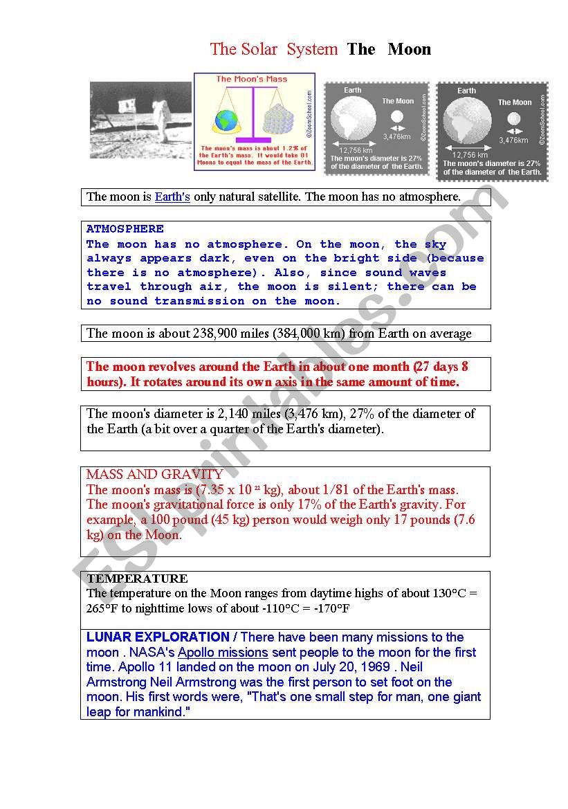 the solar system worksheet