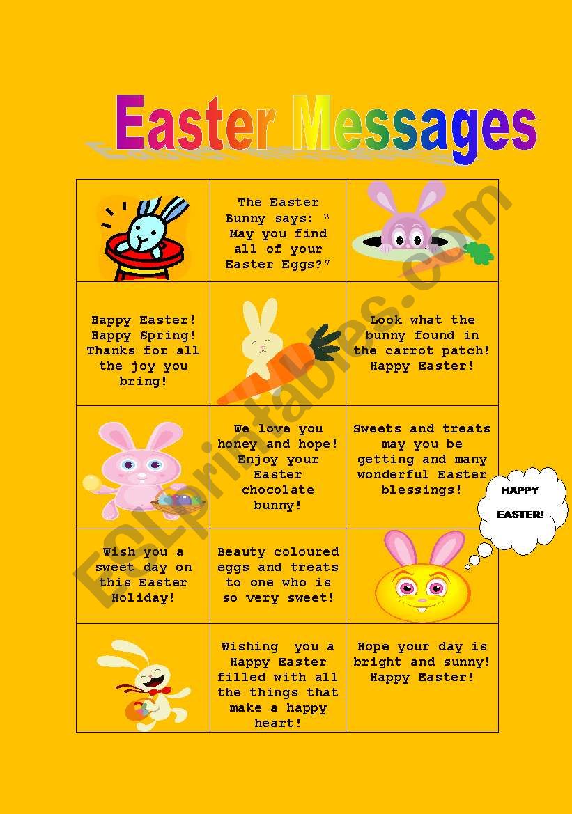 Easter Messages worksheet