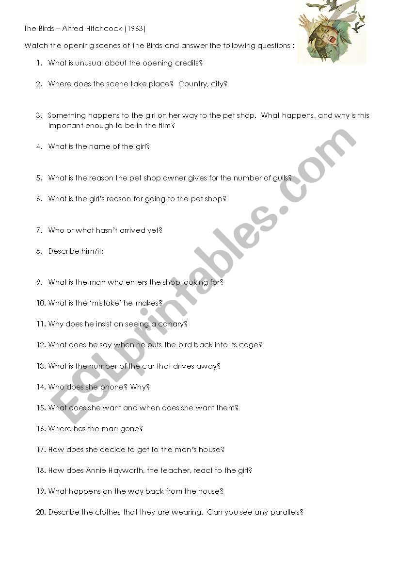 The Birds Part 1/5 worksheet