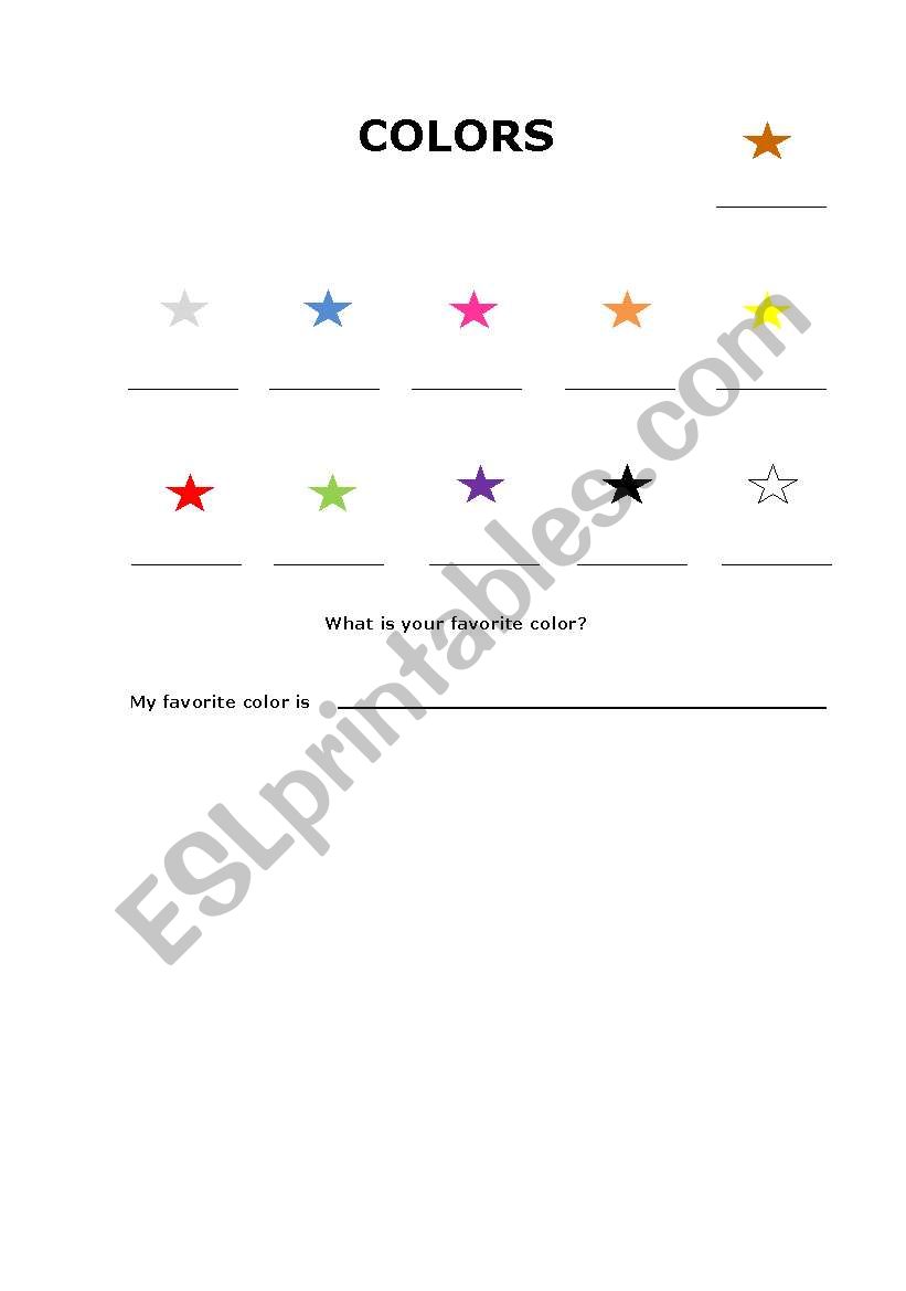 COLORS  worksheet