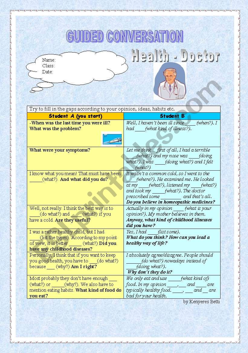 Guided Conversation - Health - At the doctors