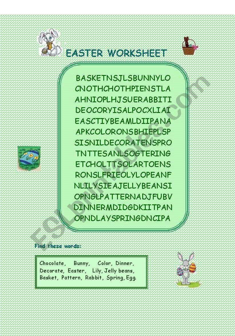 EASTER WORKSHEET worksheet