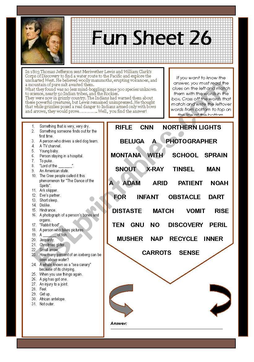 Fun Sheet 26 worksheet