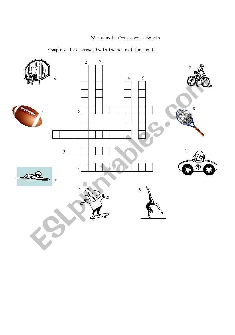 Crossword - Sports worksheet