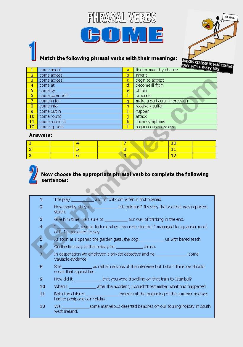 Phrasal Verb COME... worksheet